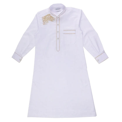 Arab Muslim Kids Boy Jubba Thobe Abaya Kimono Long Dress Caftan for Children Islamic Clothing Long Robes Dress Dubai Arab