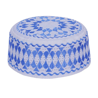 Saudi High-Quality Arabia Style Islamic Round Cap Embroidery Hat Muslim Men Headwear Abaya Prayer Caps Headscarf Clothing Turban