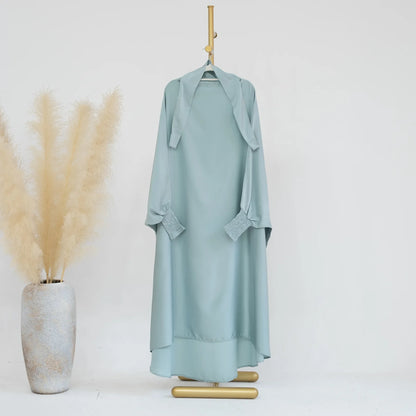 Muslim Child Jilbab Prayer Dress Hijab Hooded Abaya Ramadan Eid Islamic Clothing Dubai Saudi Black Robe Kids Modest Dresses