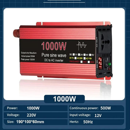 Pure Sine Wave Inverter DC 12V/24V To AC 110V/220V 1000W 1600W 2000W 2200W Portable Power Bank Converter Solar Inverter