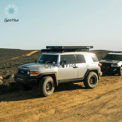 For SAN HIMA Waterproof Slimline Aluminum Pop-Up Roof Tent Car Rooftop Tent Hardshell In-built Led Light Bar For 4x4 4WD Camping