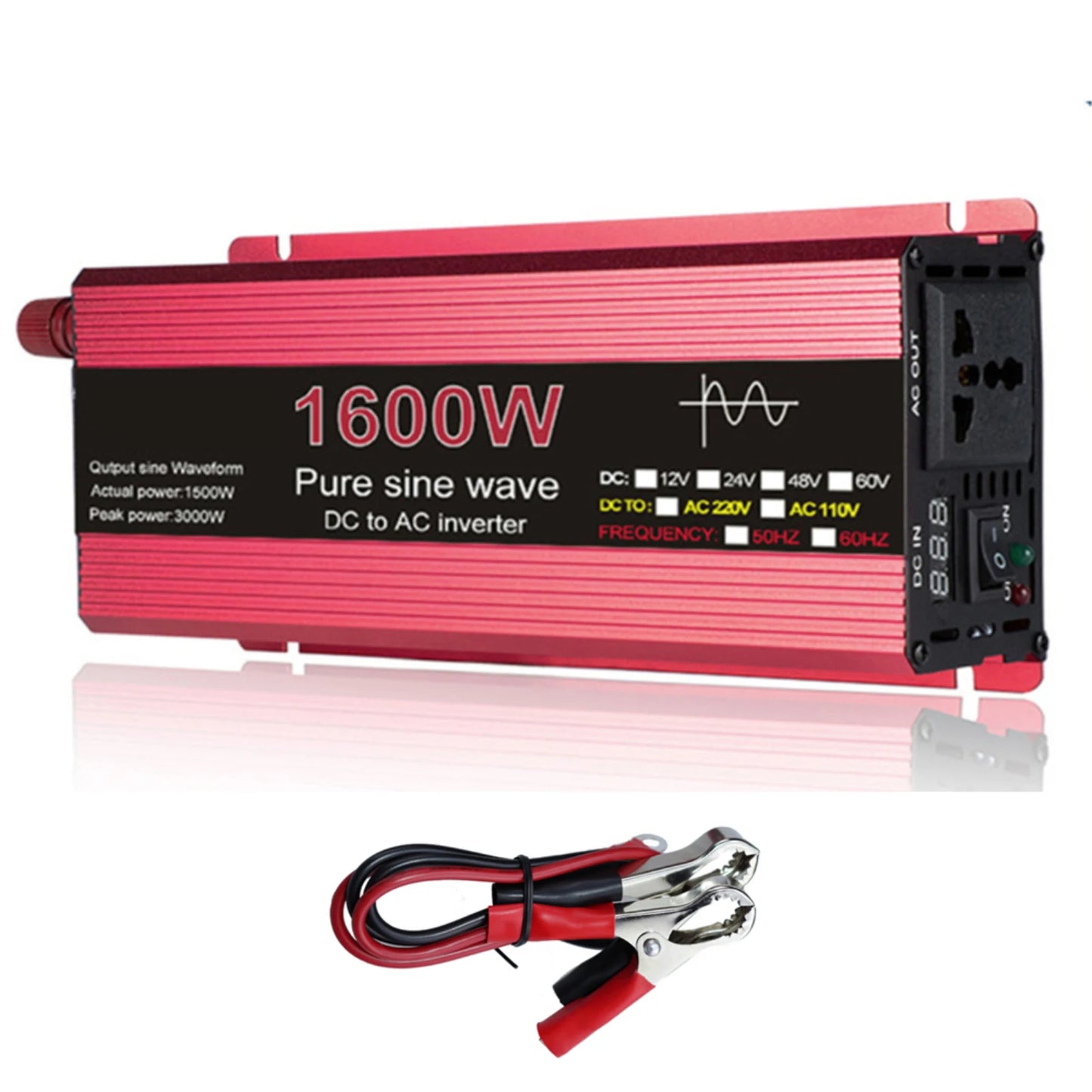 Pure Sine Wave Inverter DC 12V/24V To AC 110V/220V 1000W 1600W 2000W 2200W Portable Power Bank Converter Solar Inverter