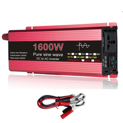 Pure Sine Wave Inverter DC 12V/24V To AC 110V/220V 1000W 1600W 2000W 2200W Portable Power Bank Converter Solar Inverter