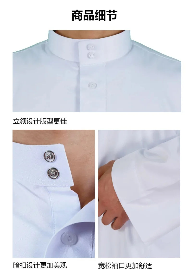 Men Dishdasha Muslim Long Sleeve Dress Daffah Thobe Jubba Saudi Arab Thoub Kaftan Islamic Clothing Robes Abaya Dubai Middle East