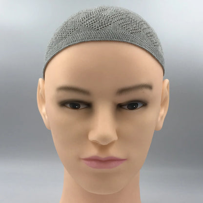 Islamic Clothing Mesh Muslim Hat for Prayer Jewish Winter for Men Hui Worship Kufi Knitted Cap Solid Color Saudi Arabic