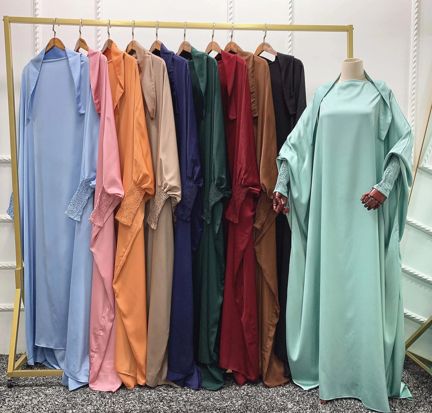 Muslim Women Jilbab Prayer Dress Hijab Hooded Abaya Ramadan Eid Islamic Clothing Dubai Saudi Black Robe Turkish Modes Dresses