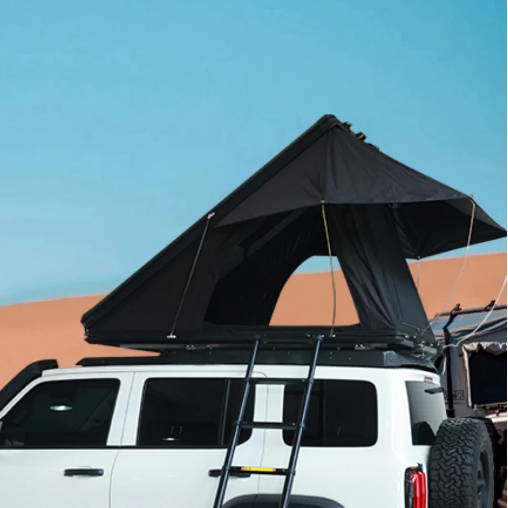 New Upgrade Automatic Rooftop Tent Durable 4-Sided Window With Sturdy Aluminium Roof Top Pop-Up Triangle Hard Shell For Camping