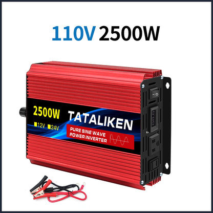 1600w-4500W 12V/24V to AC 110V 60Hz Pure Sine Wave Inverter Car Power Tranfermer  Voltage Portable  Converter with LED Display