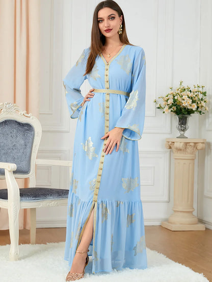 Abaya Muslim Maxi Long Sleeve Dress With Cap Women Diamond Arab Dubai Islamic Clothing Autumn New Loose Casual Turkey Robe