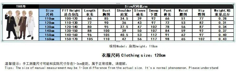 2025 Muslim Children Robe 2pc Set Long Sleeve Embroidery Dress Shirt+Pants Boys Fashion Abaya Kaftan Thobe Kids Islamic Clothing