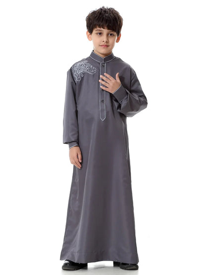Eid Boy Children Abaya Dubai Kaftan Arabic Qatar Muslim Kids Robe Caftan Ramadan Long Dress Islamic Clothing Boy Jubba Thobe