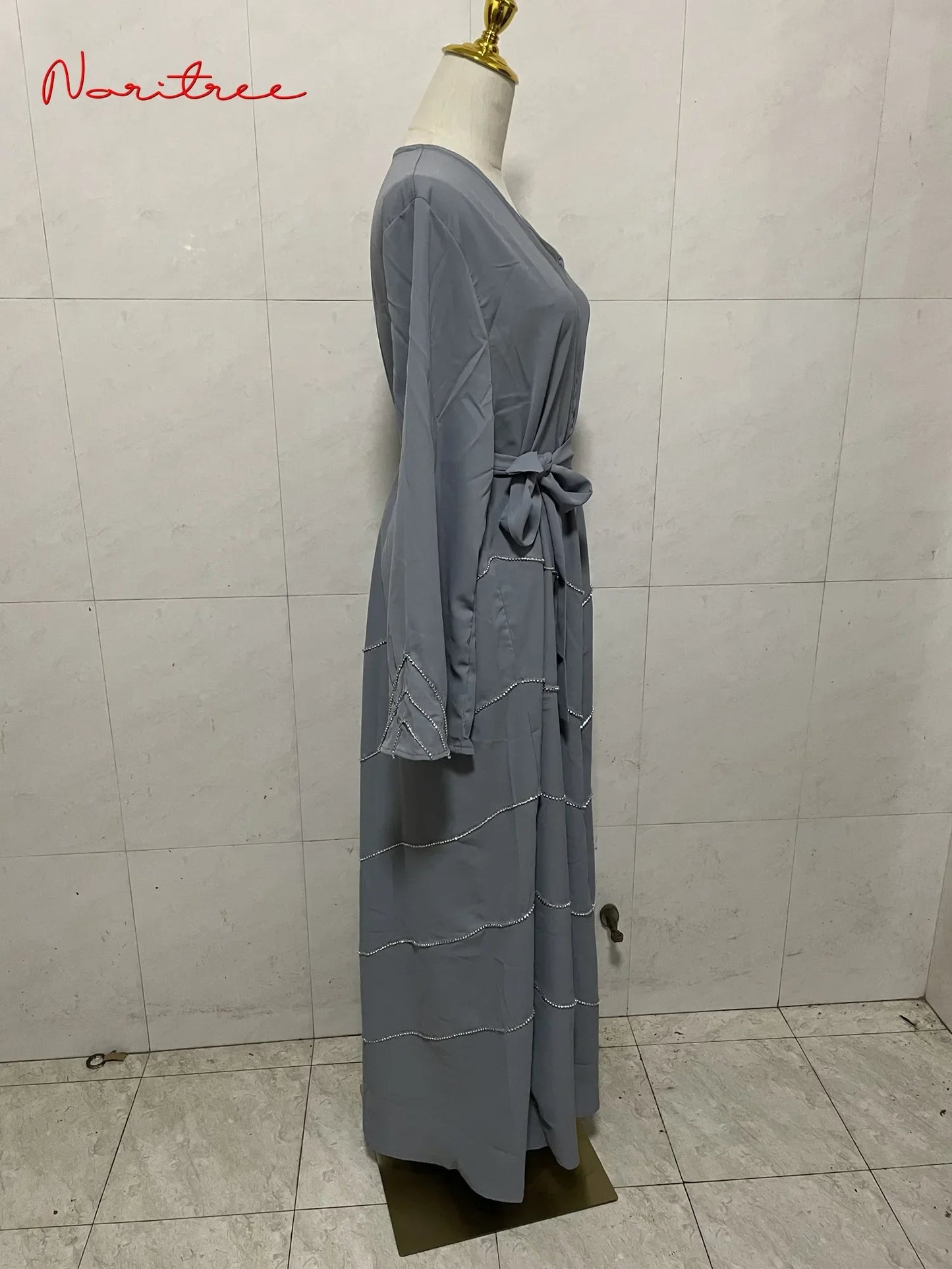 Hand made diamond beading Ramadan Eid Muslim dress long abayas robe fancy maxi French stylish modest Islamic wy1368 G1665