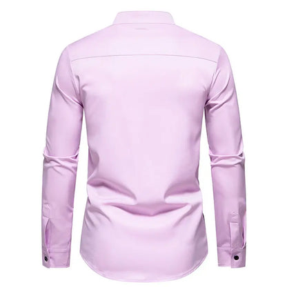 Mens Shirts Vinatge Goticos Masculino Luxury Autumn Patchwork Color Henley Collar Arab Dubai Muslim Dress Shirt Men Streetwear