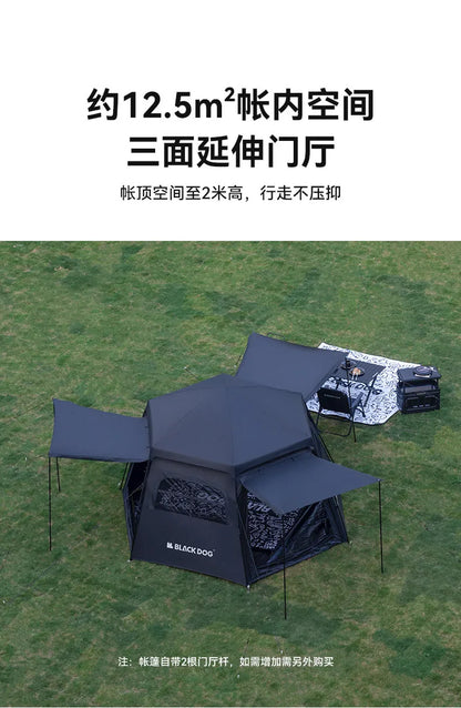 Naturehike-Blackdog Outdoor Hexagonal Fully Automatic Quick Opening Camping Tent Portable Folding Black Glue Sunscreen Tent