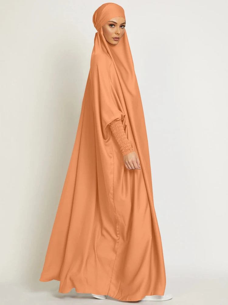 Muslim Women Jilbab Prayer Dress Hijab Hooded Abaya Ramadan Eid Islamic Clothing Dubai Saudi Black Robe Turkish Modes Dresses