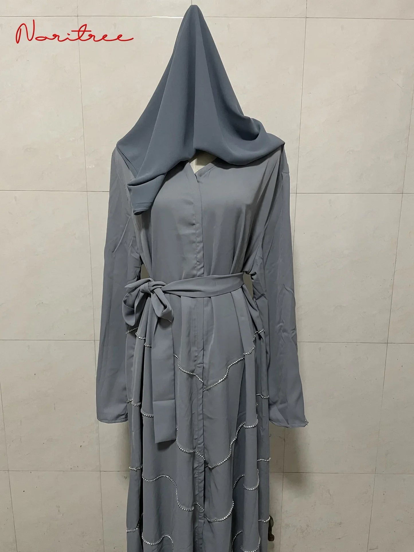 Hand made diamond beading Ramadan Eid Muslim dress long abayas robe fancy maxi French stylish modest Islamic wy1368 G1665