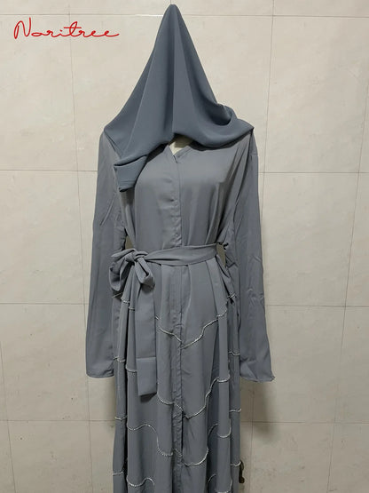 Hand made diamond beading Ramadan Eid Muslim dress long abayas robe fancy maxi French stylish modest Islamic wy1368 G1665