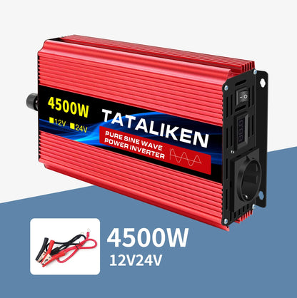 Pure Sine Wave Inverter 1600W/2200W/3000W/4000W DC 12V/24V to AC 220V 50hz Power Inverter Charger Converter Adapter EU Socket