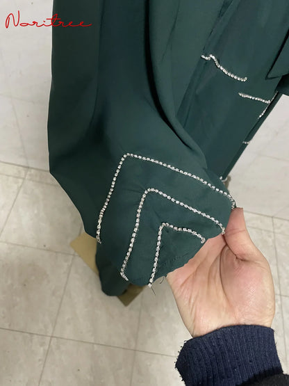 Hand made diamond beading Ramadan Eid Muslim dress long abayas robe fancy maxi French stylish modest Islamic wy1368 G1665