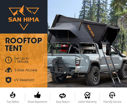 SAN HIMA UV Resistant Waterproof 4 Person Hard Shell Roof Top Tent ABS Clamshell Hardshell Car Rooftop Tent For 4x4 Camping