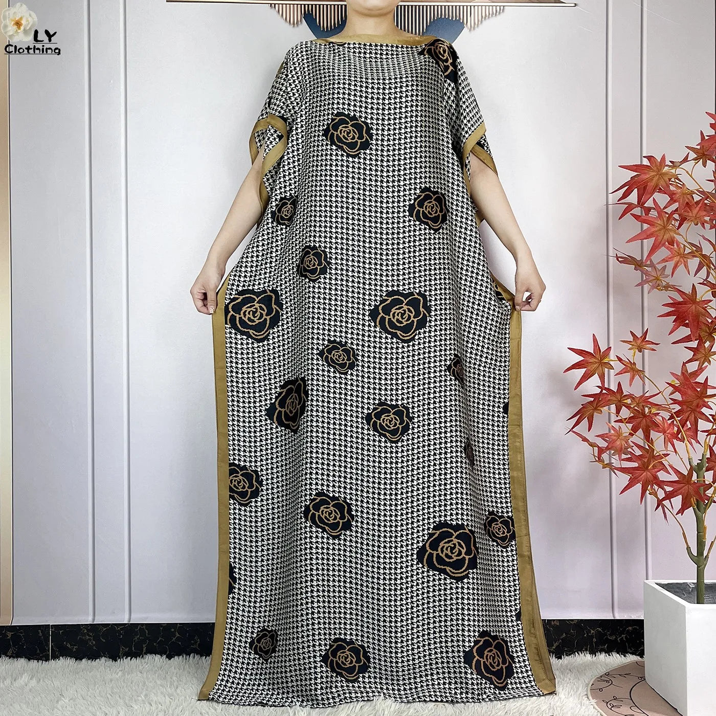 Muslim Abayas For Women 2023 New Fashion Printed Silk Soft Loose Femme Elegant Robe African Maxi Party Dresses With Belt Turban