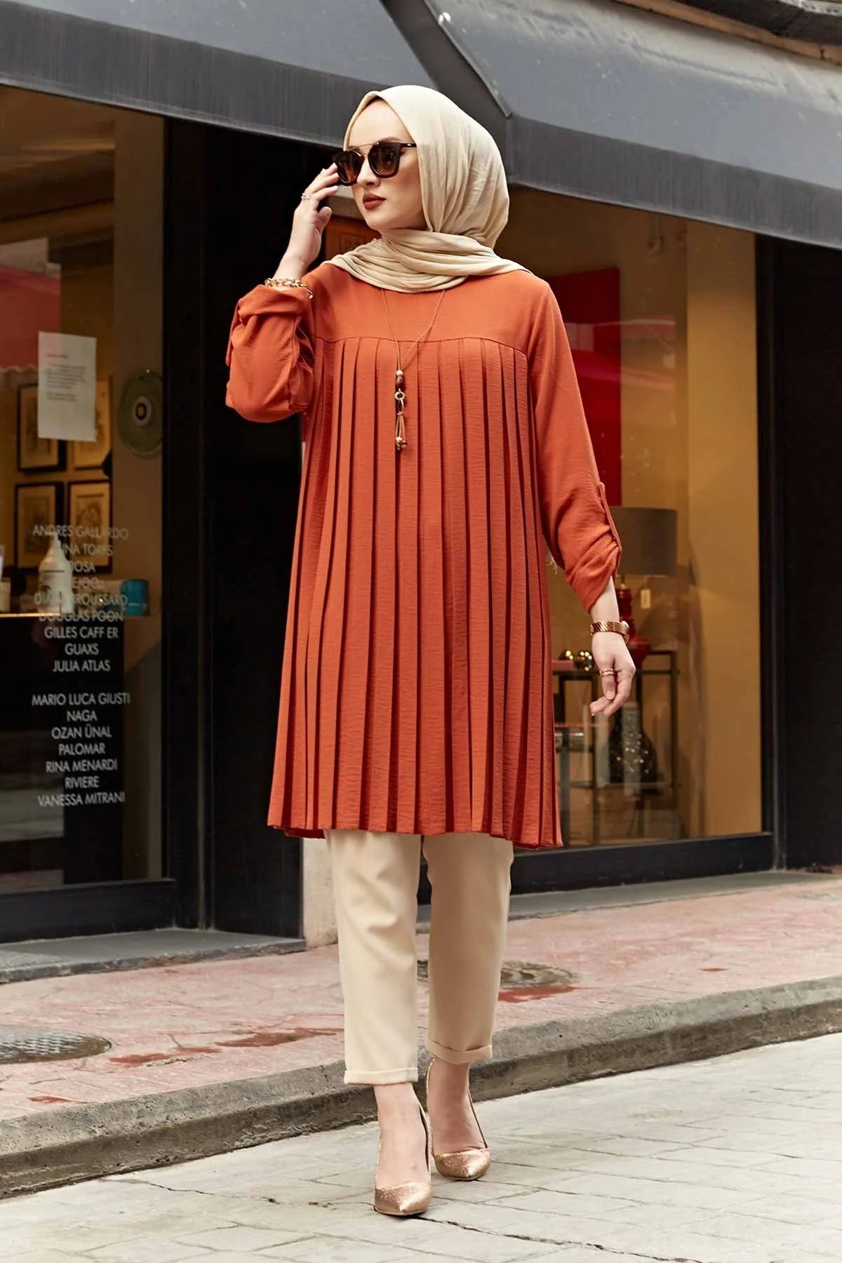 Pleated Girl's Blouse Shirt Adjustable Sleeve Women Top Islamism Blouses for Muslim Women Many Colors Muslim Fashion Women