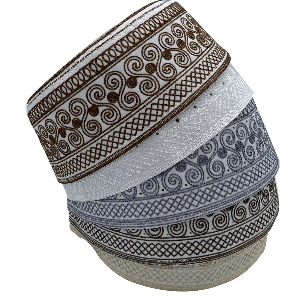 Cotton Embroidery Men's Muslim Hat Islam Ramadan Prayer Hats Arabia Men Headscarf Clothing Topkippot Turban Middle East Cap