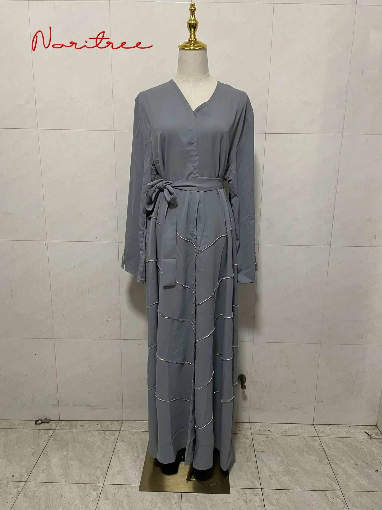 Hand made diamond beading Ramadan Eid Muslim dress long abayas robe fancy maxi French stylish modest Islamic wy1368 G1665