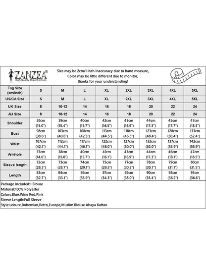 Fashion Women Long Sleeve Pleated Tops ZANZEA Autumn Muslim Blouse Long Shirt Ramadan Abaya Turkey Kaftan Solid IsIamic Clothing