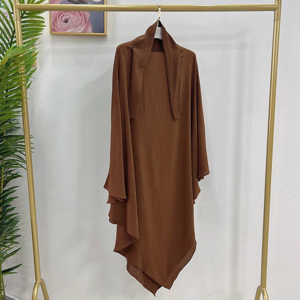 Long Triangle Khimar Hijabs Crepe Fabric Islamic Clothing Dubai Turk Muslim Women Headcover Headscarf Niqab Ramadan Eid Hijabi
