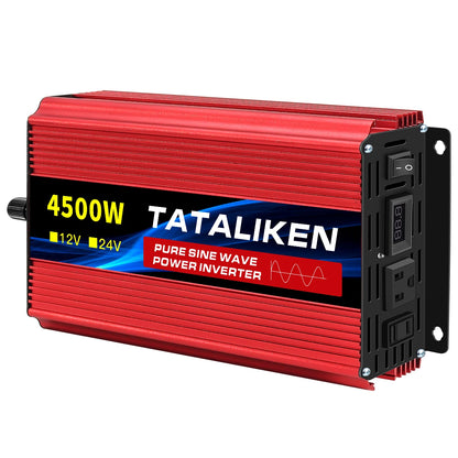 1600w-4500W 12V/24V to AC 110V 60Hz Pure Sine Wave Inverter Car Power Tranfermer  Voltage Portable  Converter with LED Display
