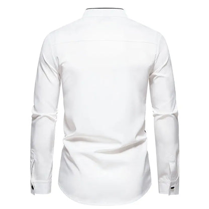 Mens Shirts Vinatge Goticos Masculino Luxury Autumn Patchwork Color Henley Collar Arab Dubai Muslim Dress Shirt Men Streetwear