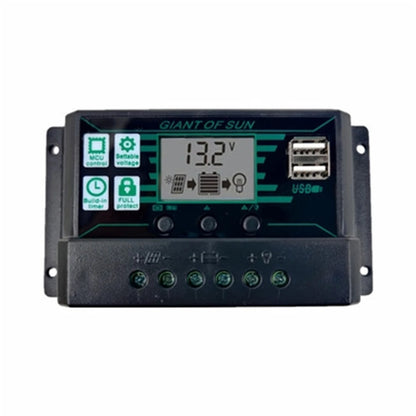 10A/20A/30A/50A/60A/100A/150A Solar Charge Controller LCD Display 2 USB Port 12V 24V Solar Panel Battery Regulator