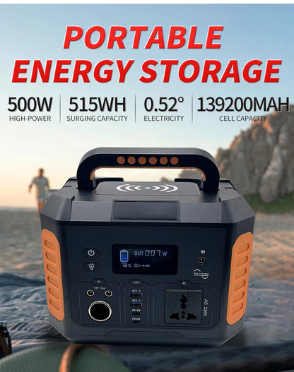 Portable Power Station 139200mAh 500W original Power Bank Charger 110V/220V lithium battery Outdoor camping portable charger