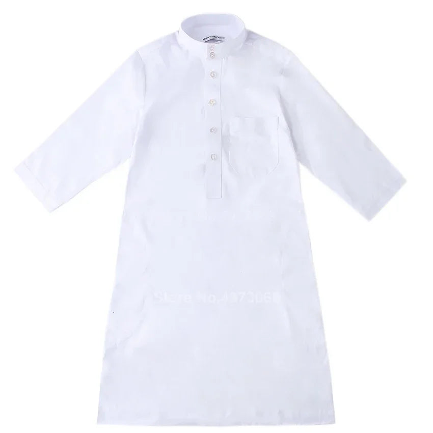 Muslim Robe Teenager Kids Saudi Arabia Pakistan Boy Middle East Full Sleeve Jubba Islamic Clothing Men Party Thobe Kaf M13