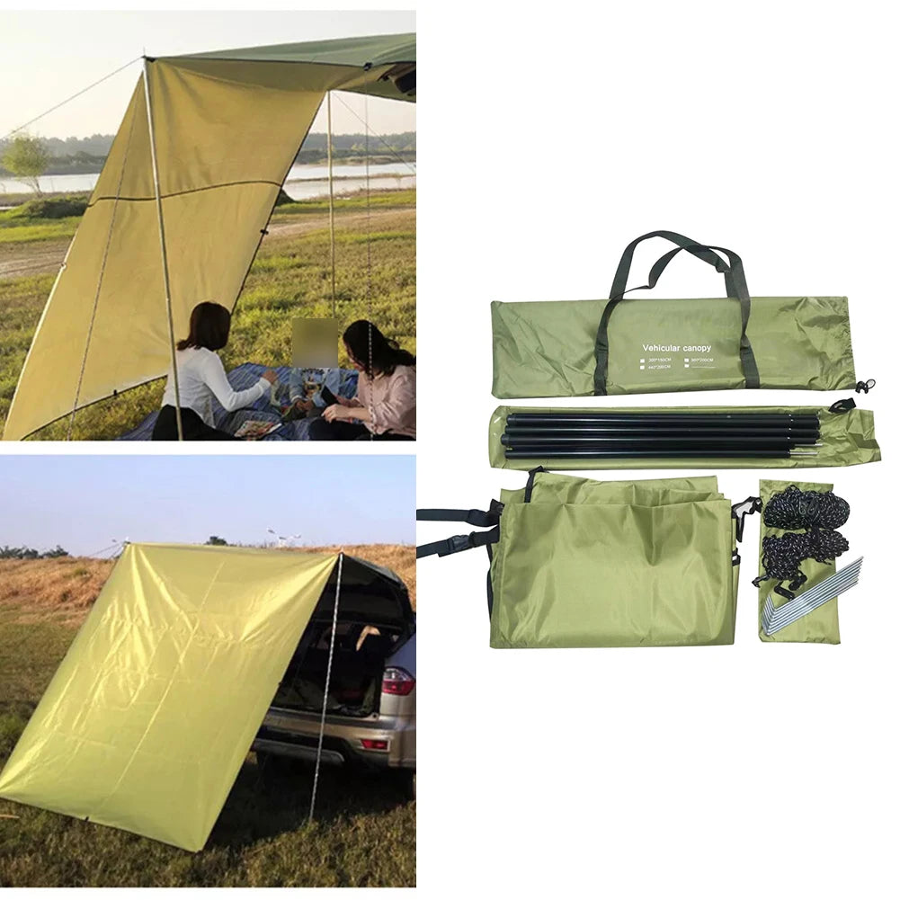300x150cm Car Side Awning Rooftop Tent Waterproof Side Tent For Outdoor Camping Awning Sun Canopy Sunshade Campervan Waterproof