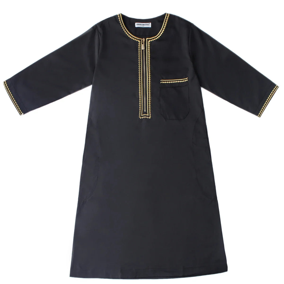 Muslim Boys Robe Embroidered Long Sleeve Dress Gown Saudi Arabia Abaya Kaftan Jubba Thobe Islamic Clothes Eid Djellaba Ramadan