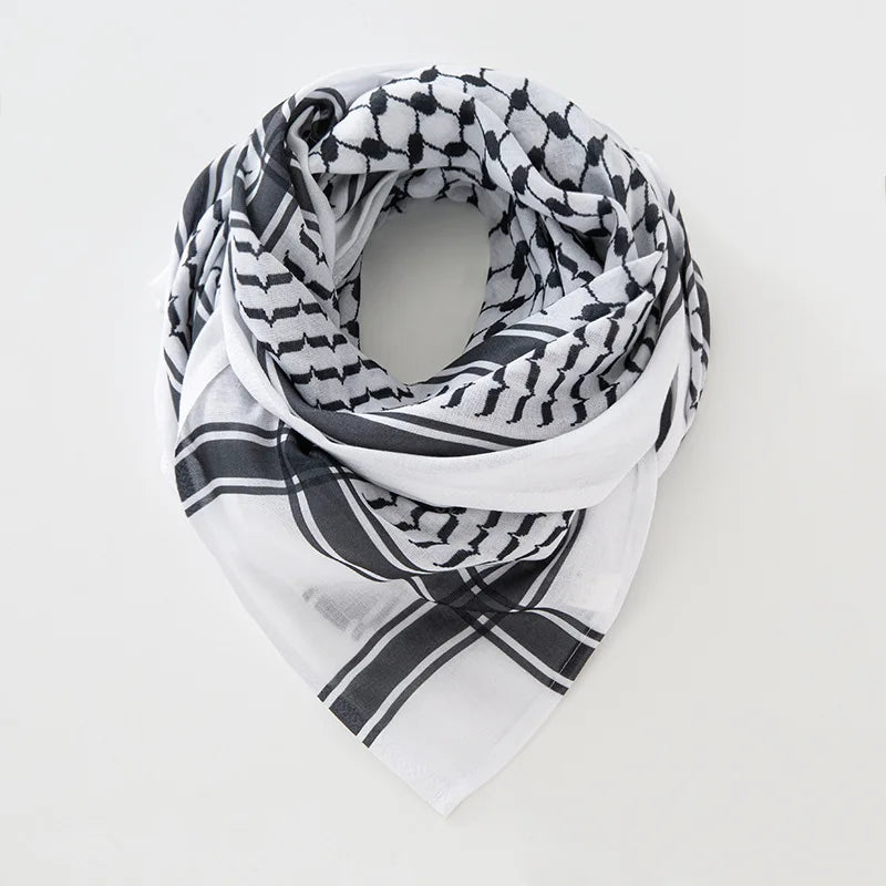 Arab Men Square Keffiyeh Shemagh Scarves Muslim Men's Head Scarf Middle Eastern Shawl Islamic Clothing Male Hijab Turban