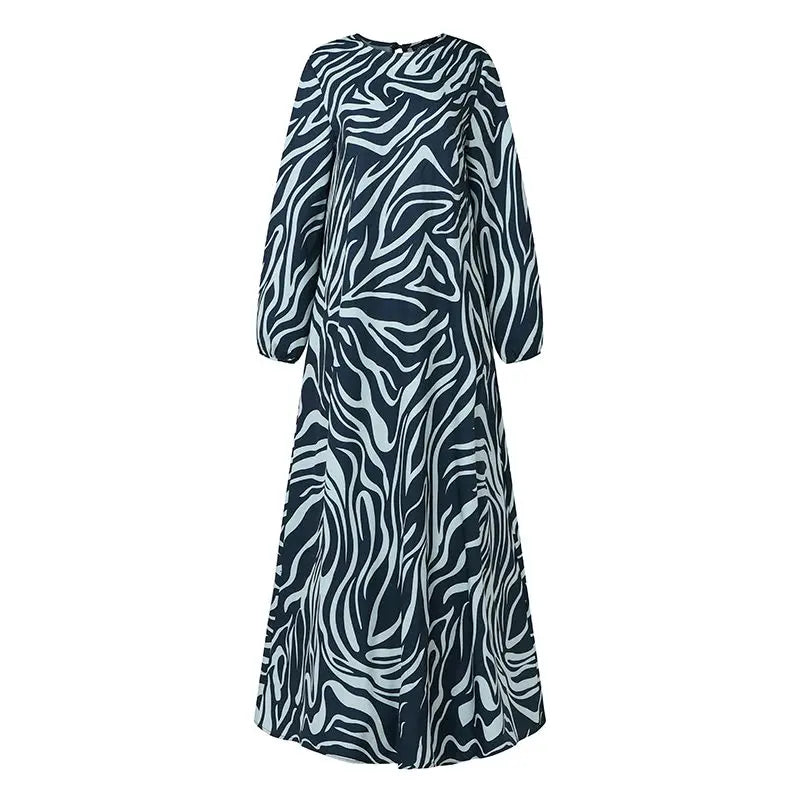 ZANZEA Women Vintage Floral Printed Muslim Dresses Fashion Long Sleeve Casual Maxi Dress Islamic Clothing Abaya Vestido Kaftan