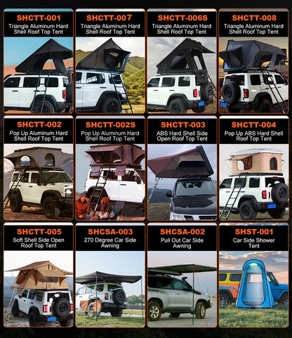 New Upgrade Automatic Rooftop Tent Durable 4-Sided Window With Sturdy Aluminium Roof Top Pop-Up Triangle Hard Shell For Camping
