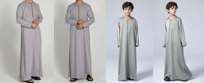 New 2025 Islamic Muslim Kids Clothing Long Sleeve Loose Jubba Thobe Saudi Arab Kaftan Maxi Robe Boys Pakistan Dubai Caftan Dress