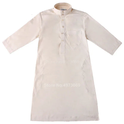 Muslim Robe Teenager Kids Saudi Arabia Pakistan Boy Middle East Full Sleeve Jubba Islamic Clothing Men Party Thobe Kaf M13