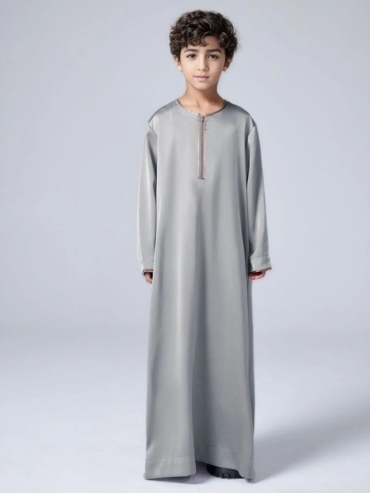 New 2025 Islamic Muslim Kids Clothing Long Sleeve Loose Jubba Thobe Saudi Arab Kaftan Maxi Robe Boys Pakistan Dubai Caftan Dress