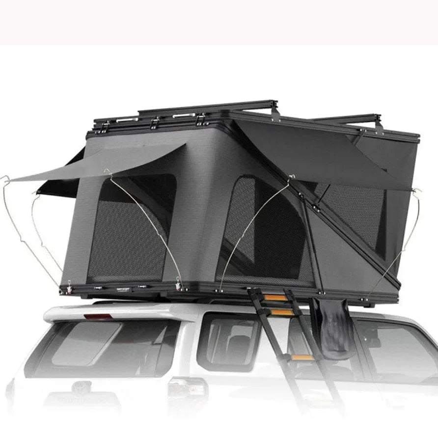 New Solar Panel Car Top Rooftop Tent Hard Cover Aluminum Clamshell