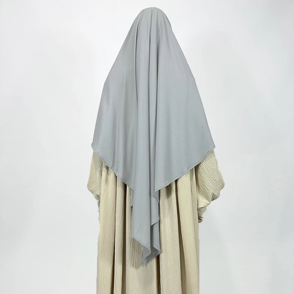 Premium Jersey Khimar Stretchy Breathable High Quality One Layer EID Ramadan Muslim Women Islamic Diamond Shape Prayer Hijab