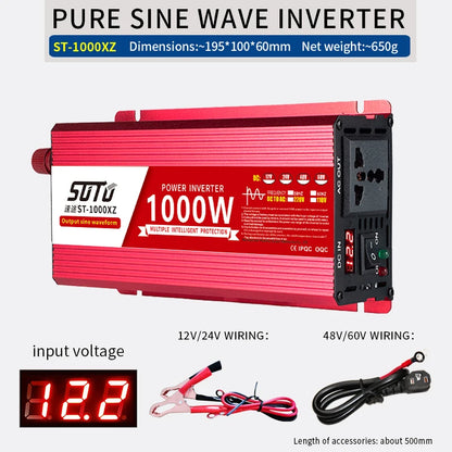 pure sine wave inverter 12V to 220V 1600W 2200W 3000W 4000W DC to AC voltage converter 12 220 mini-car power supply