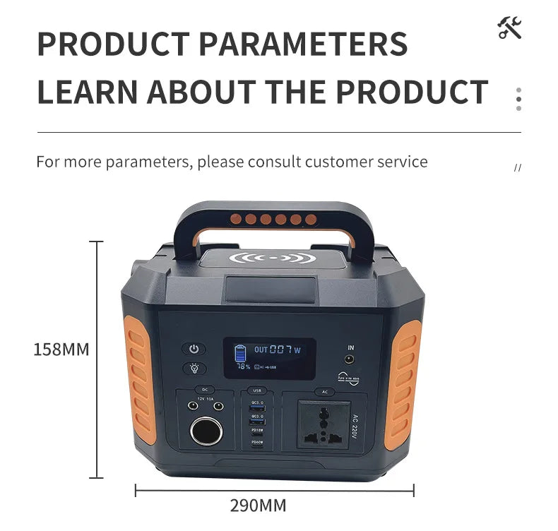 Portable Power Station 139200mAh 500W original Power Bank Charger 110V/220V lithium battery Outdoor camping portable charger
