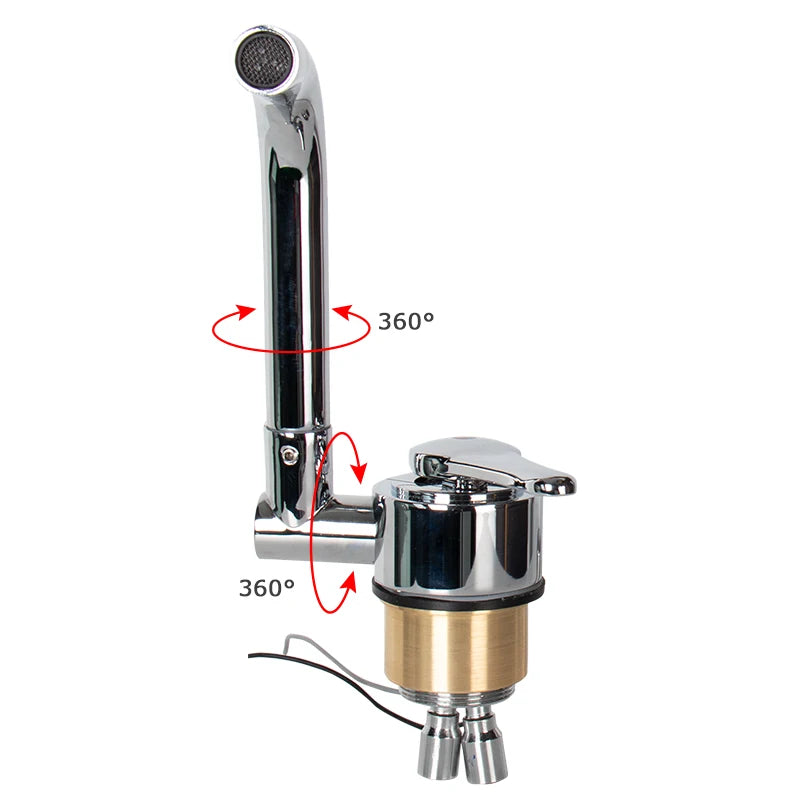 Motorhome Trailer Modification Parts Kitchen Bathroom Hot and Cold Folding Faucet 304 Stainless Steel Faucet RV Camper Accessori
