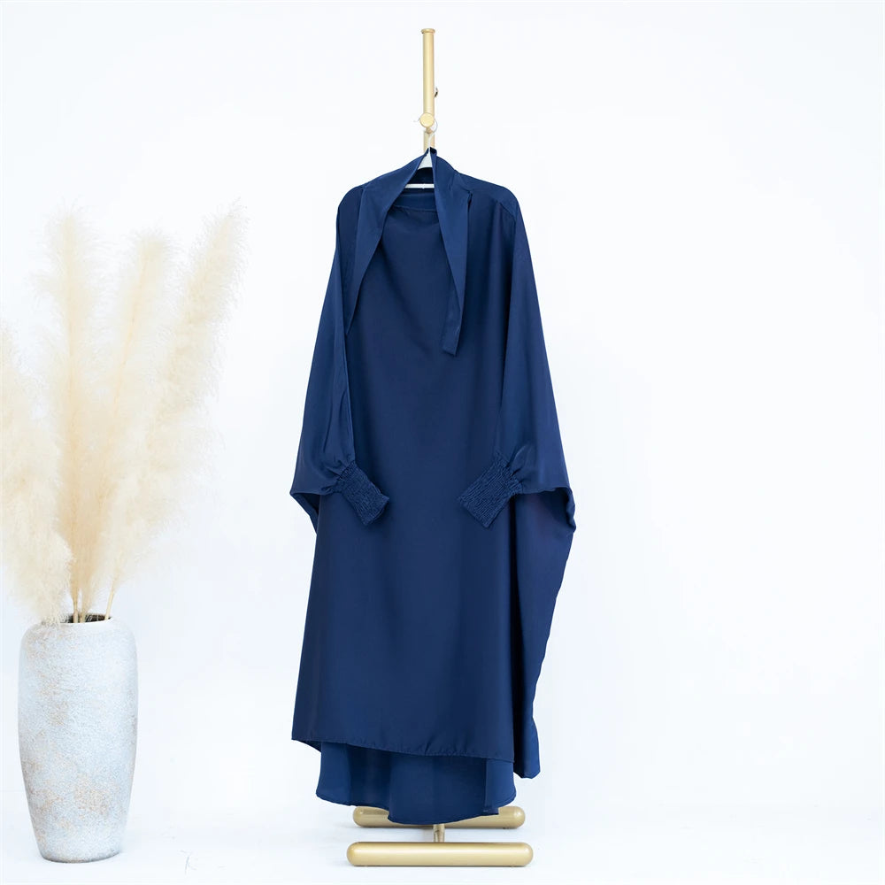 Muslim Women Kids Girls Hijab Dress Eid Overhead Hooded Abaya Mom & Daughter Abayas Khimar Islamic Prayer Garment Dresses Robe