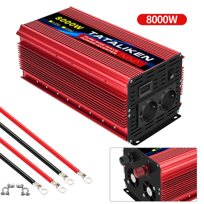 1600W/2200W/3000W/4000W  Pure Sine Wave Inverter DC 12V/24V to AC 220V 50hz Power Inverter Charger Converter Adapter EU Socket